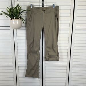 Prana Halle Pant Dark Khaki Convertible Roll Up Hiking Outdoor Size‎ 10 Short